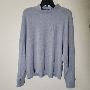 Abercrombie Lounge Collection | Women Gray Waffle Knit Top XL Mock Neck Comfy